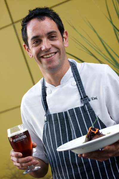 Mount Bistro chef, Stephen Barry with his dish at the 2009 Monteith's Beer and Wild Food Challenge cook-off.